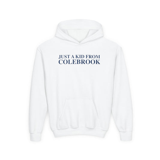 Just a kid from Colebrook Youth Heavy Blend Hooded Sweatshirt