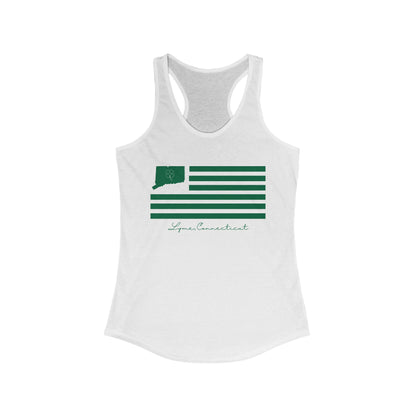 Lyme Connecticut St. Patrick’s Day Flag Women's Ideal Racerback Tank Top