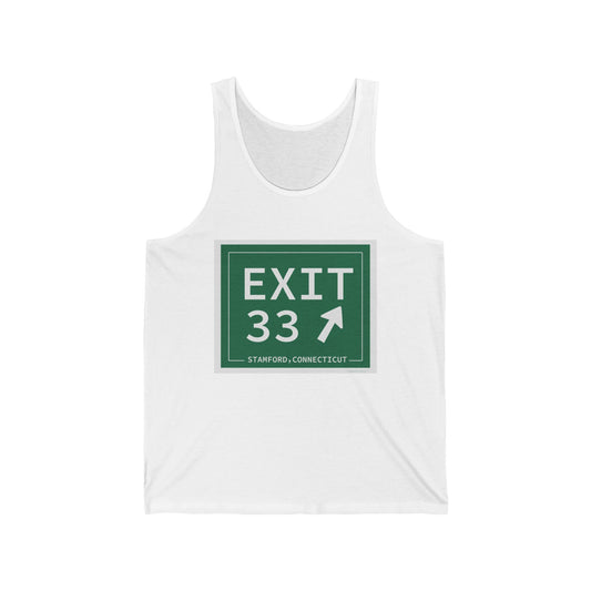 Vintage Exit 33 Merritt Parkway Sign Unisex Jersey Tank Top