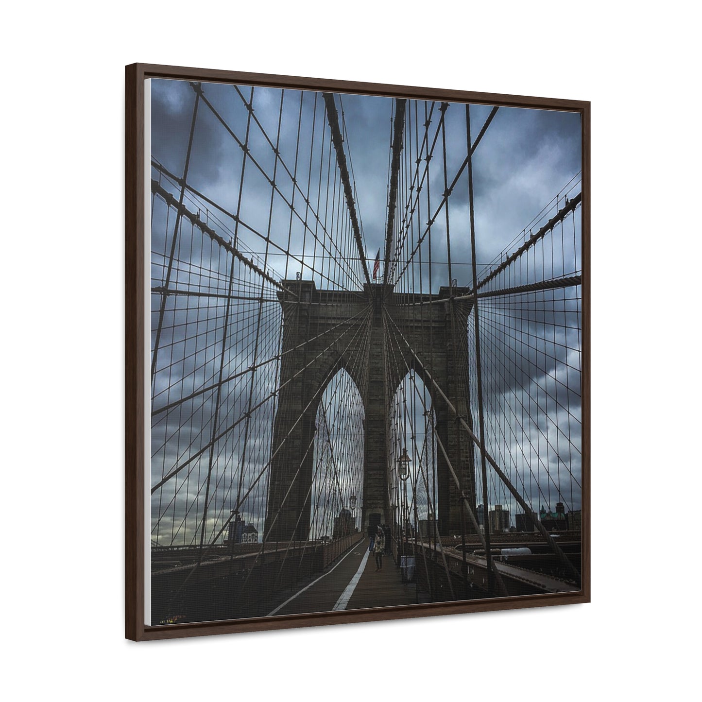 In the middle of the bridge Gallery Canvas Wraps, Square Frame