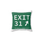 Vintage Exit 31 Merritt Parkway Sign Spun Polyester Square Pillow