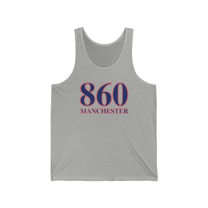 860 Manchester Red White & Blue Unisex Jersey Tank Top