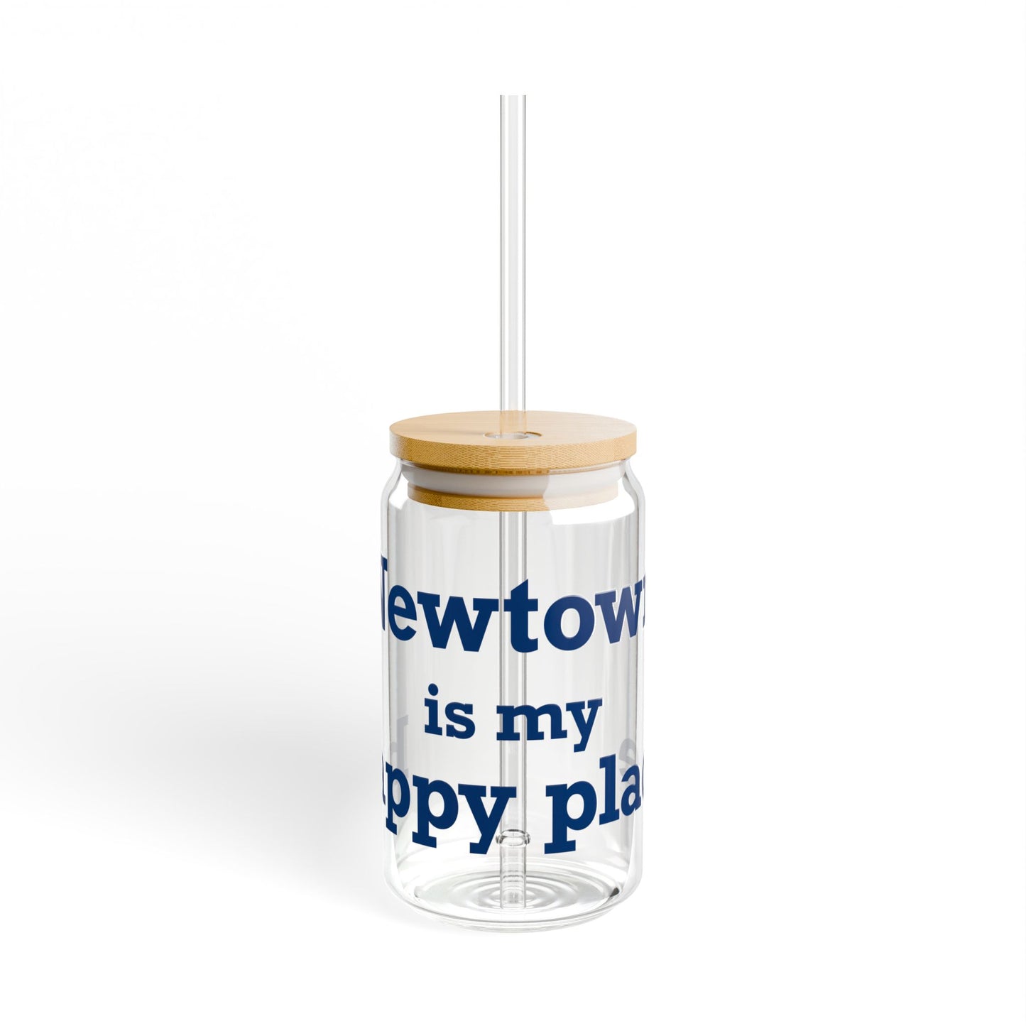 Newtown Is My Happy Place Sipper Glass, 16oz