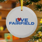Love Fairfield Glass Ornaments