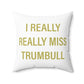 I Really Really Miss Trumbull Spun Polyester Square Pillow