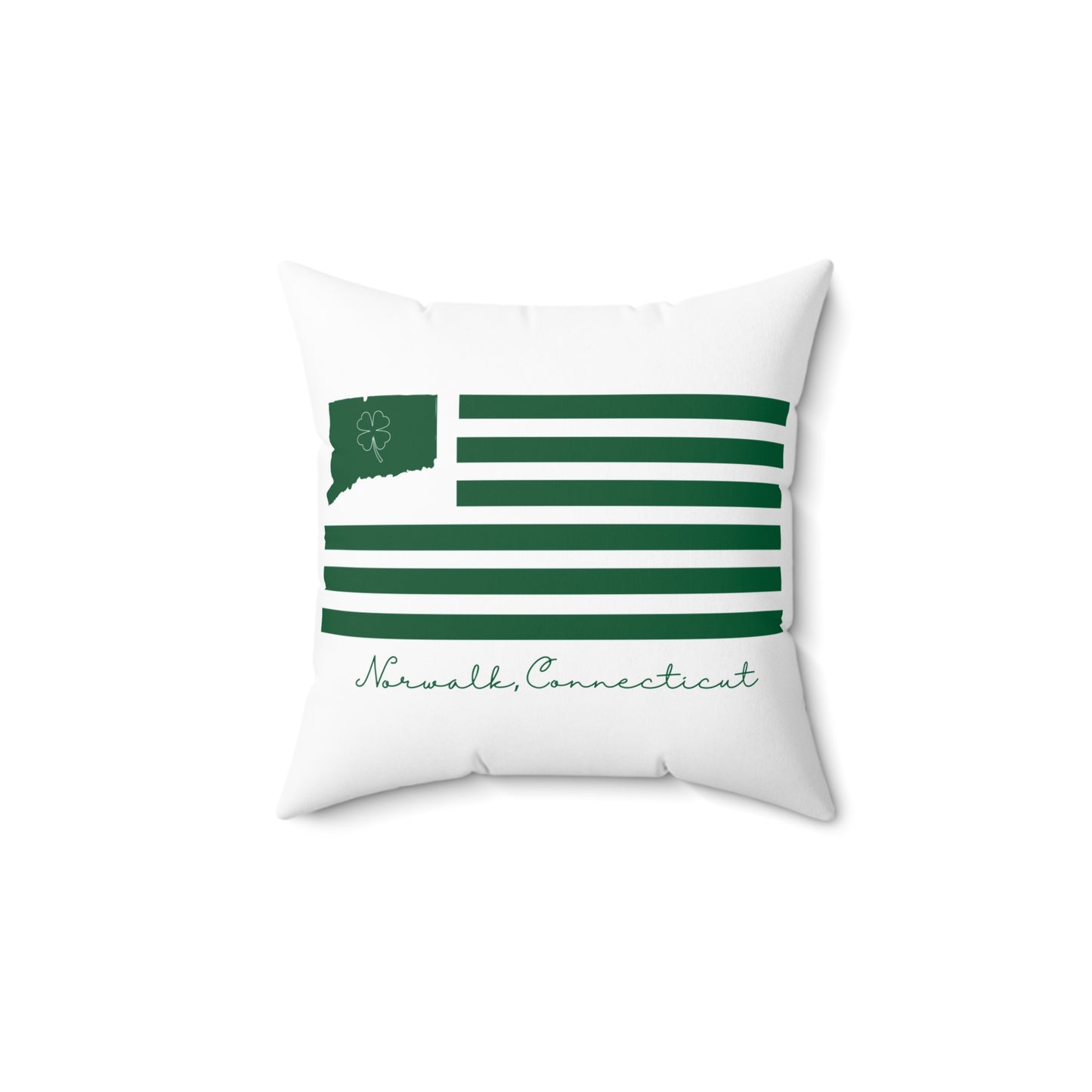 Norwalk Connecticut St. Patrick's Day Flag Spun Polyester Square Pillow