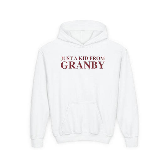 Just a kid from Granby Youth Heavy Blend Hooded Sweatshirt