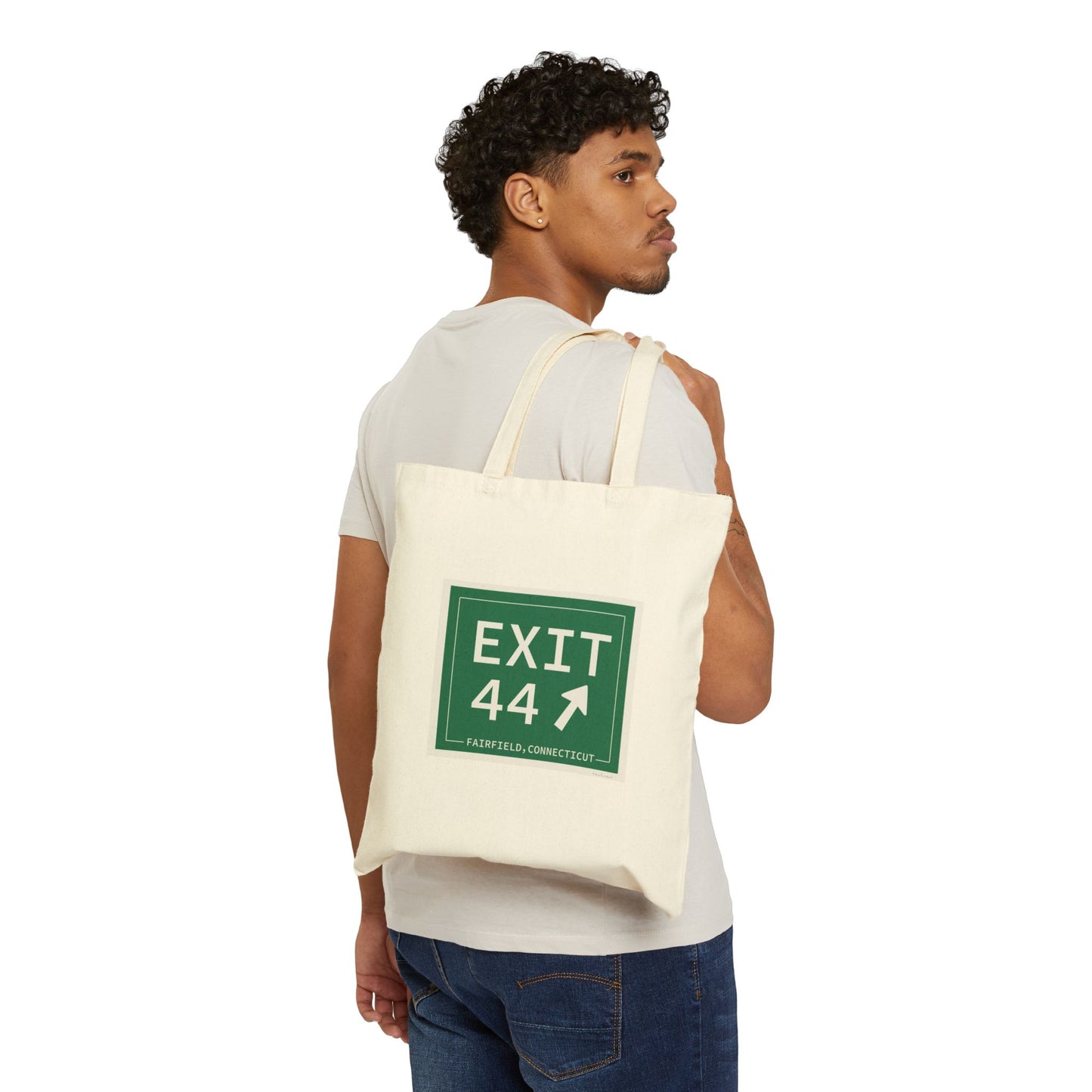 Vintage Exit 44 Merritt Parkway Sign Cotton Canvas Tote Bag