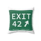Vintage Exit 42 Merritt Parkway Sign Spun Polyester Square Pillow