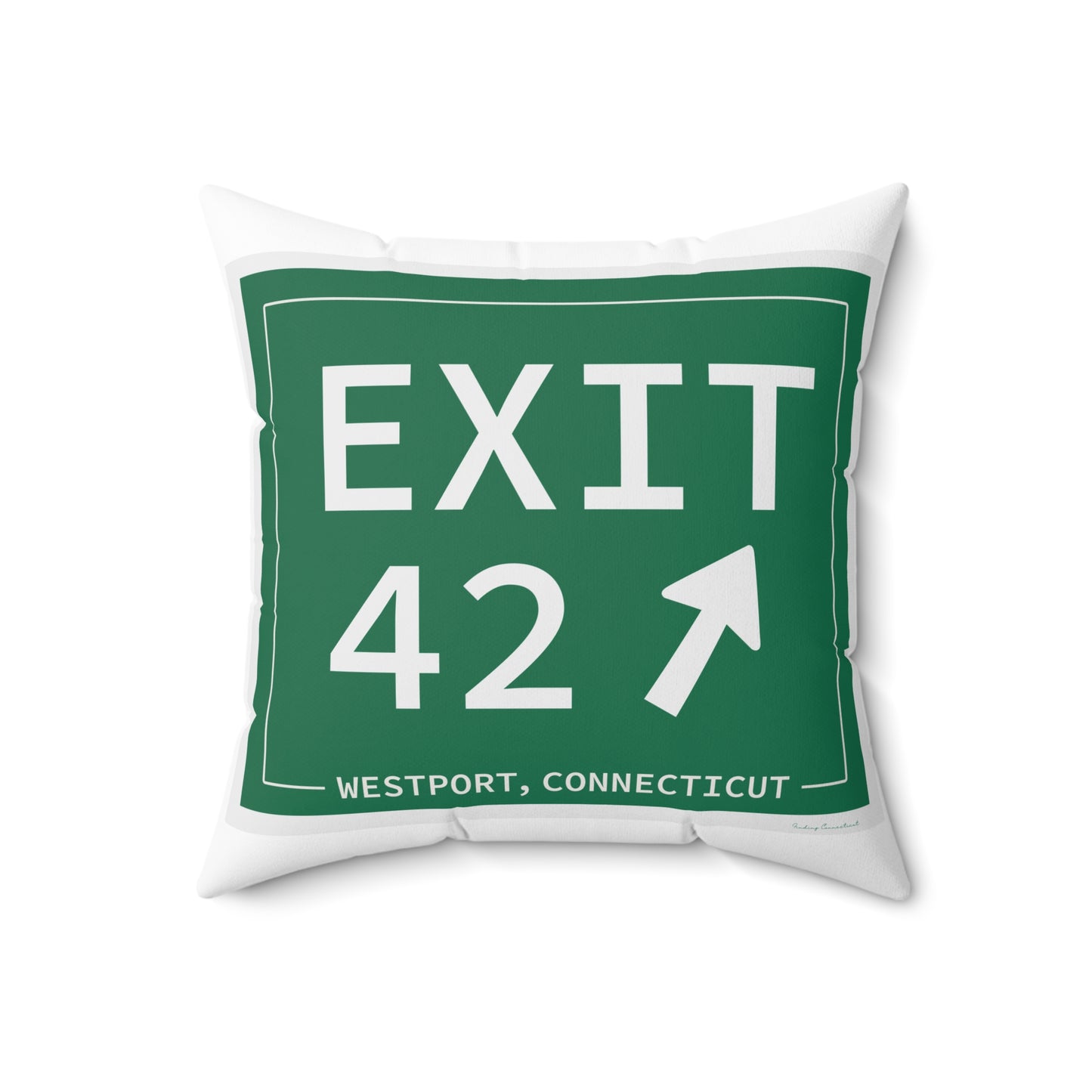 Vintage Exit 42 Merritt Parkway Sign Spun Polyester Square Pillow