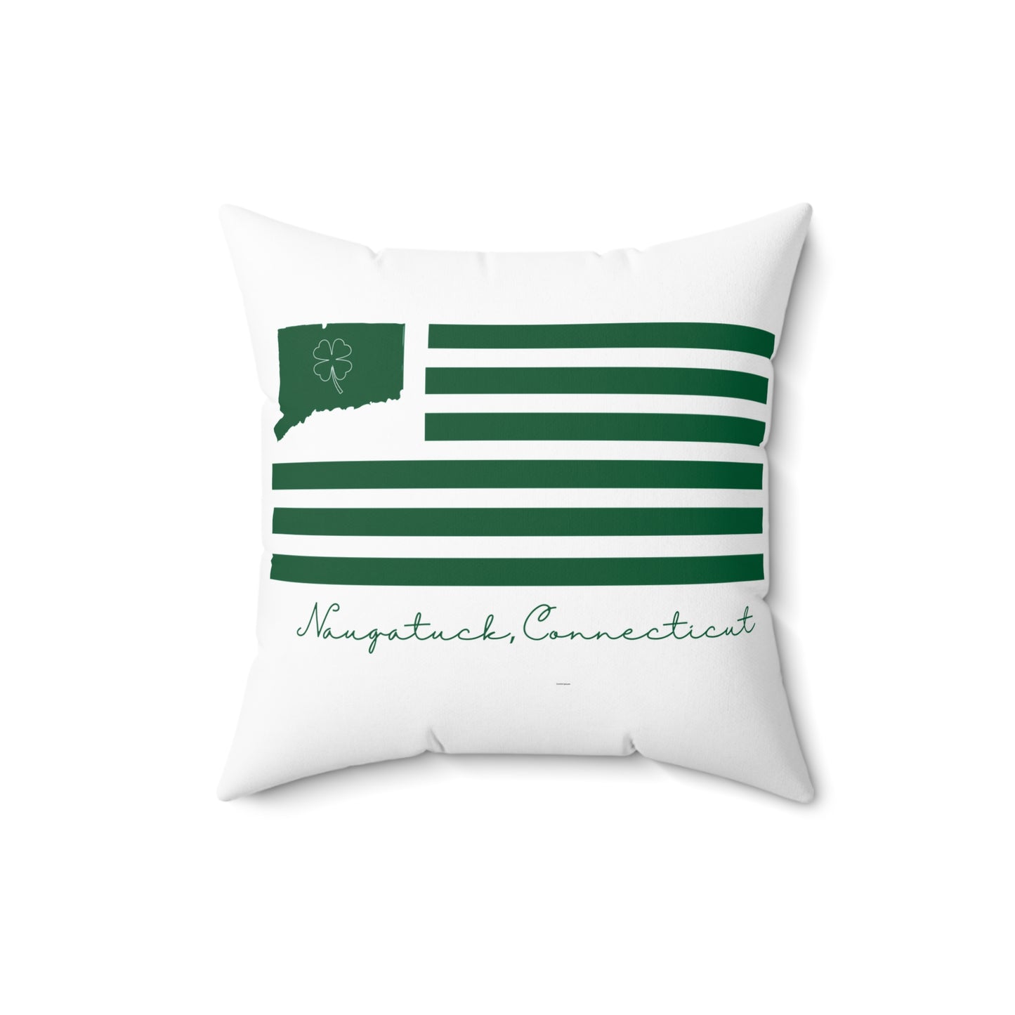 Naugatuck Connecticut St. Patrick’s Day Flag Spun Polyester Square Pillow