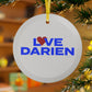 Love Darien Glass Ornaments