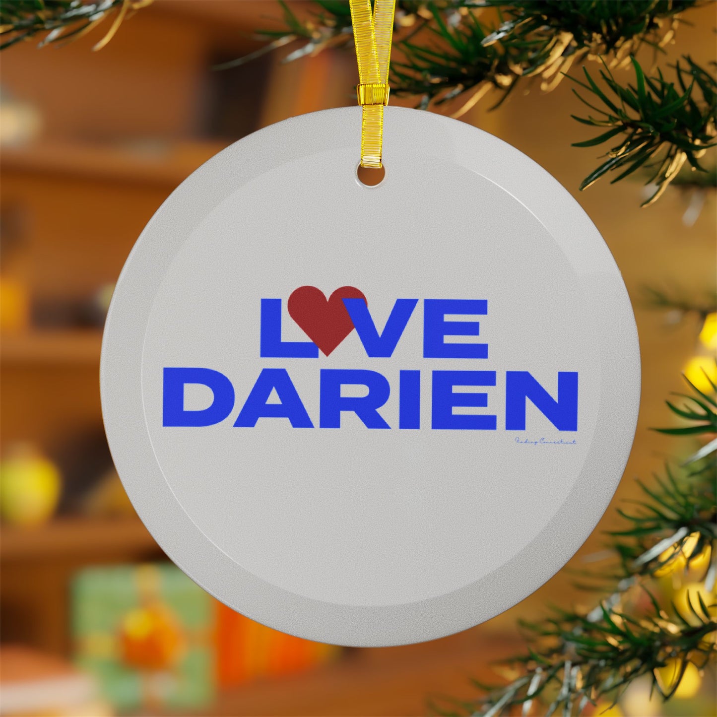 Love Darien Glass Ornaments