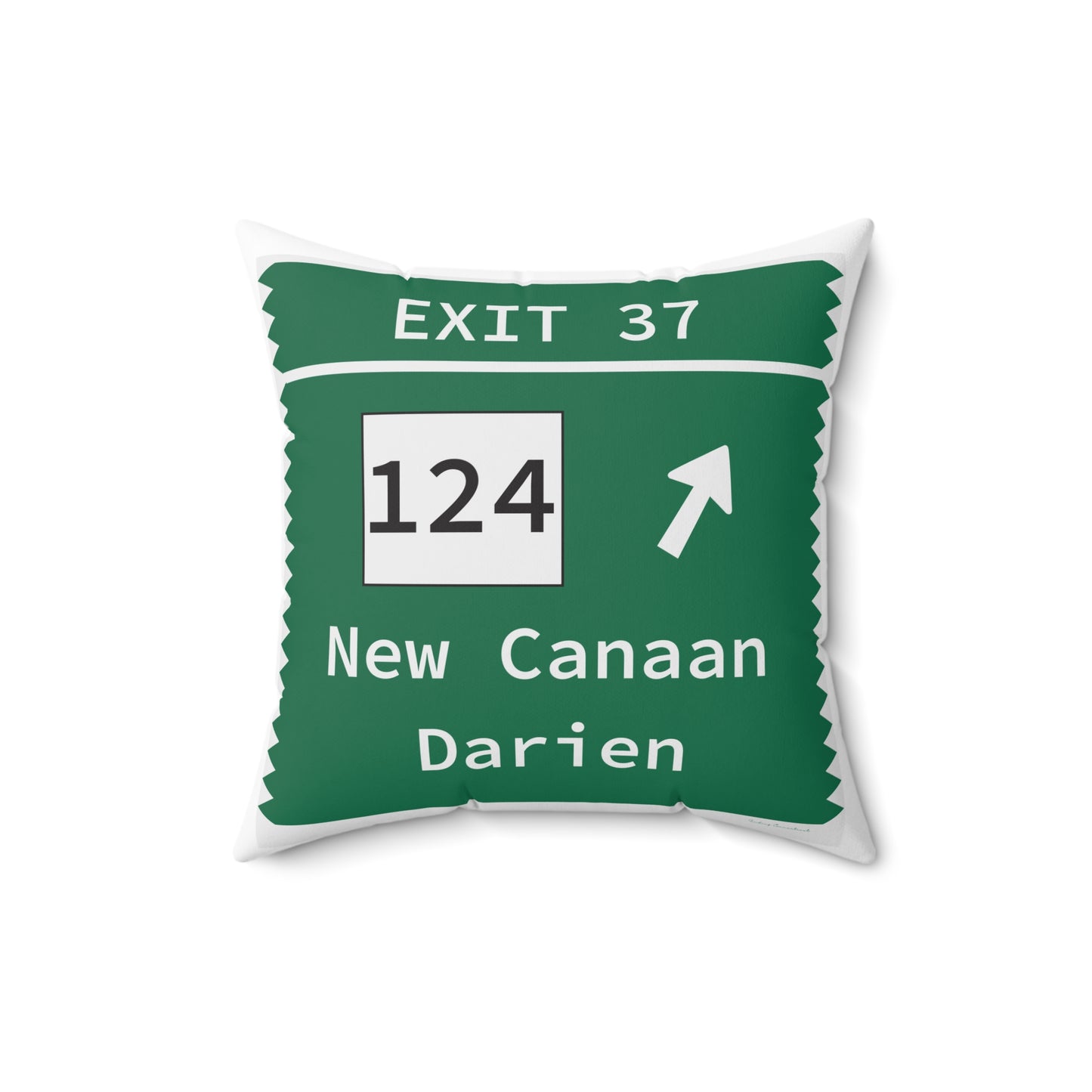 Vintage Merritt Parkway Exit 37 Sign Spun Polyester Square Pillow