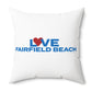 Love Fairfield Beach Spun Polyester Square Pillow