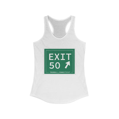 Vintage Exit 50  Merritt Parkway Sign Women's Ideal Racerback Tank Top