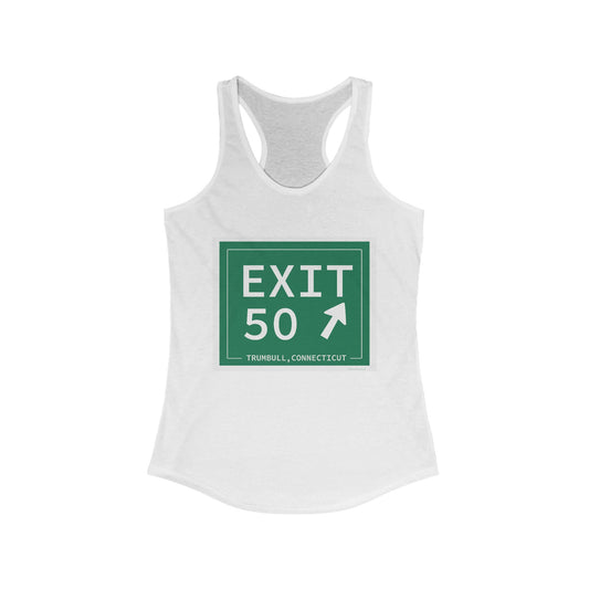 Vintage Exit 50  Merritt Parkway Sign Women's Ideal Racerback Tank Top