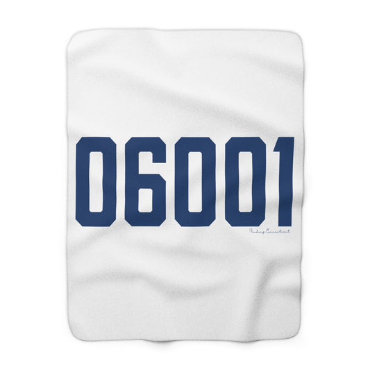 06001 Avon Connecticut Zip Code Sherpa  Fleece Blanket
