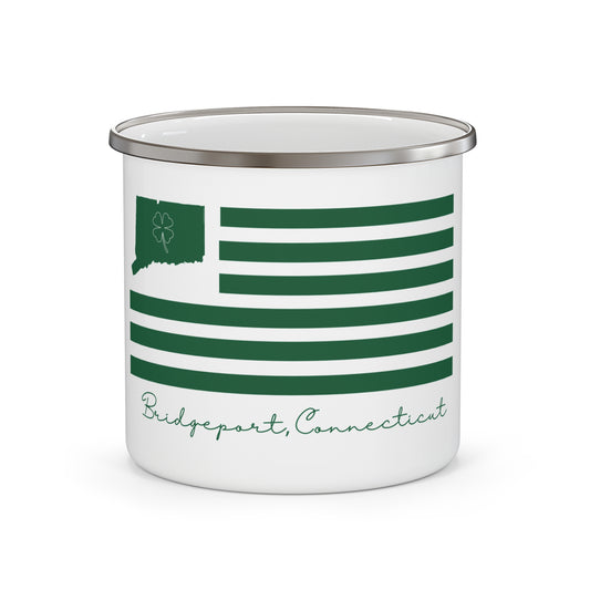 Bridgeport Connecticut St Patrick's Day Flag Enamel Camping Mug