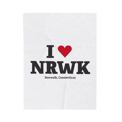 I Heart NRWK Velveteen Plush Blanket
