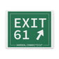 Vintage Exit 61 WCP Sign Matte Canvas, Stretched, 1.25"