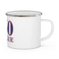 860 Sprague Red, White & Blue Enamel Camping Mug