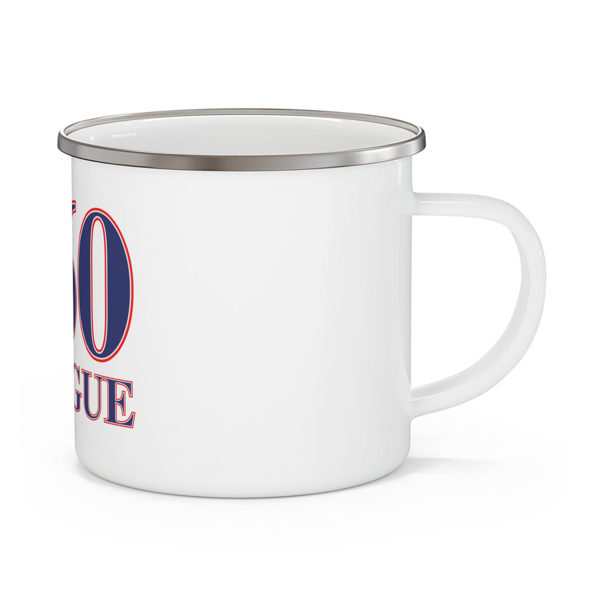 860 Sprague Red, White & Blue Enamel Camping Mug