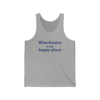 Winchester is My Happy Place Unisex Jersey Tank Top