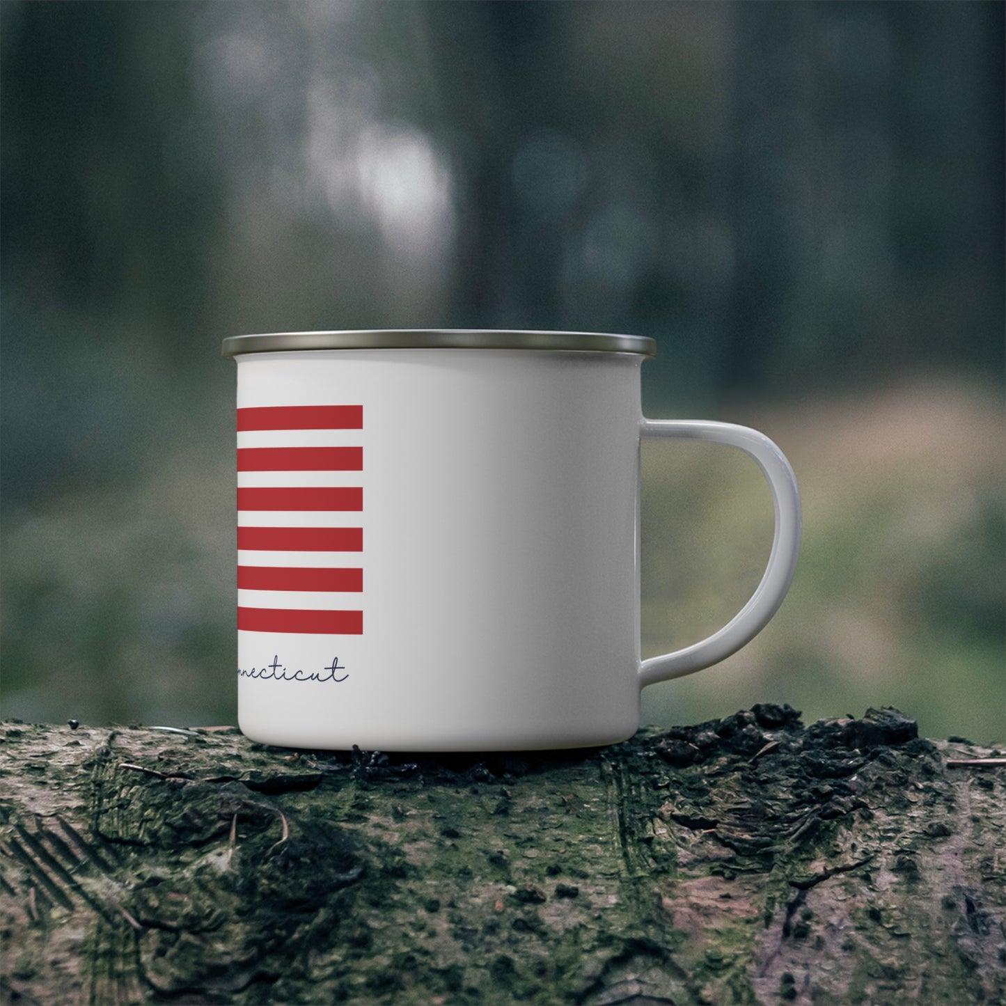 Willimantic Connecticut Flag Enamel Camping Mug