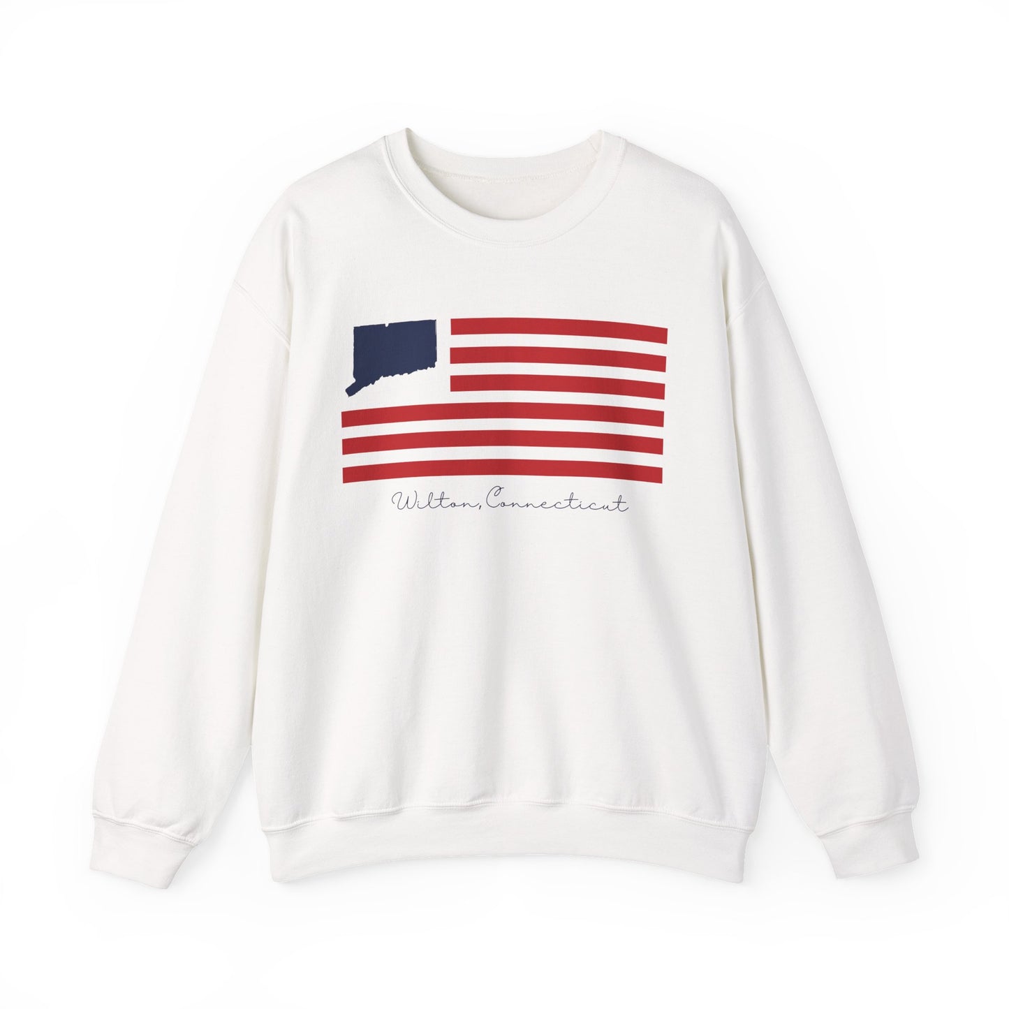 Wilton Connecticut Flag Unisex Heavy Blend™ Crewneck Sweatshirt