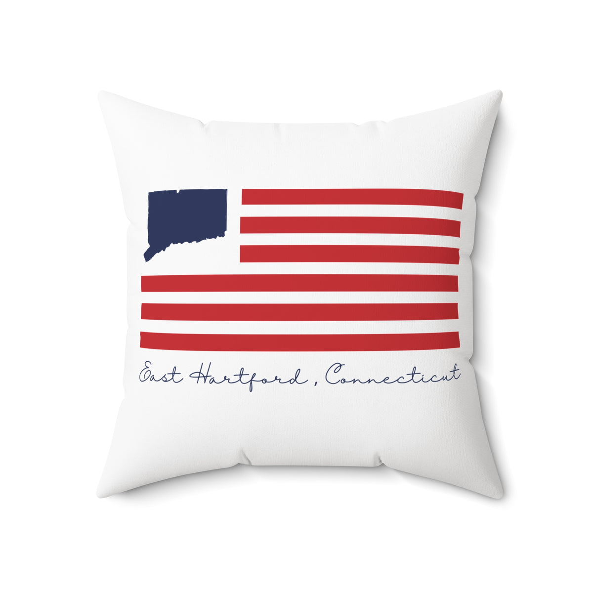East Hartford Connecticut Flag Spun Polyester Square Pillow