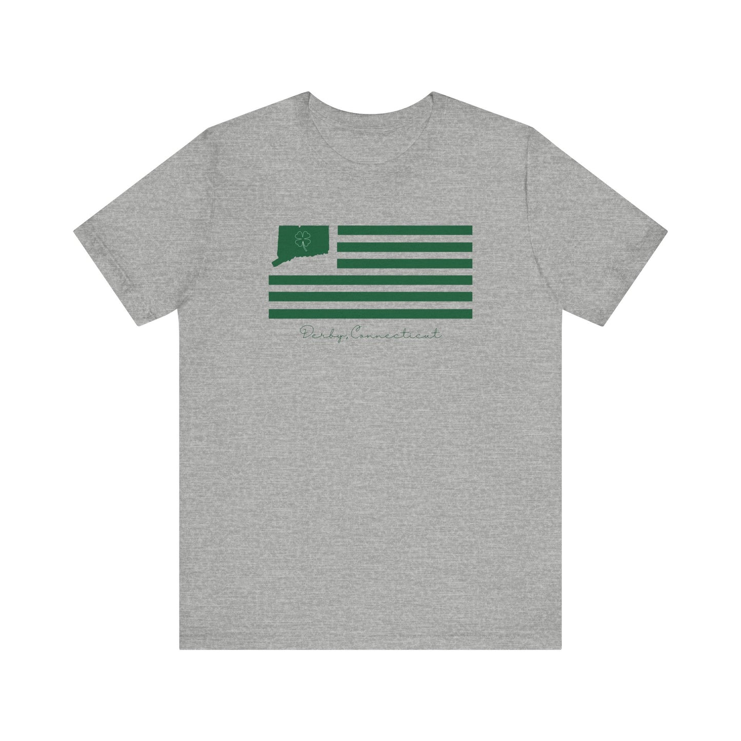 Derby Connecticut St. Patrick’s Day Flag Unisex Jersey Short Sleeve T-Shirt