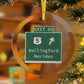 Vintage WCP Exit 66 Sign Glass Ornaments