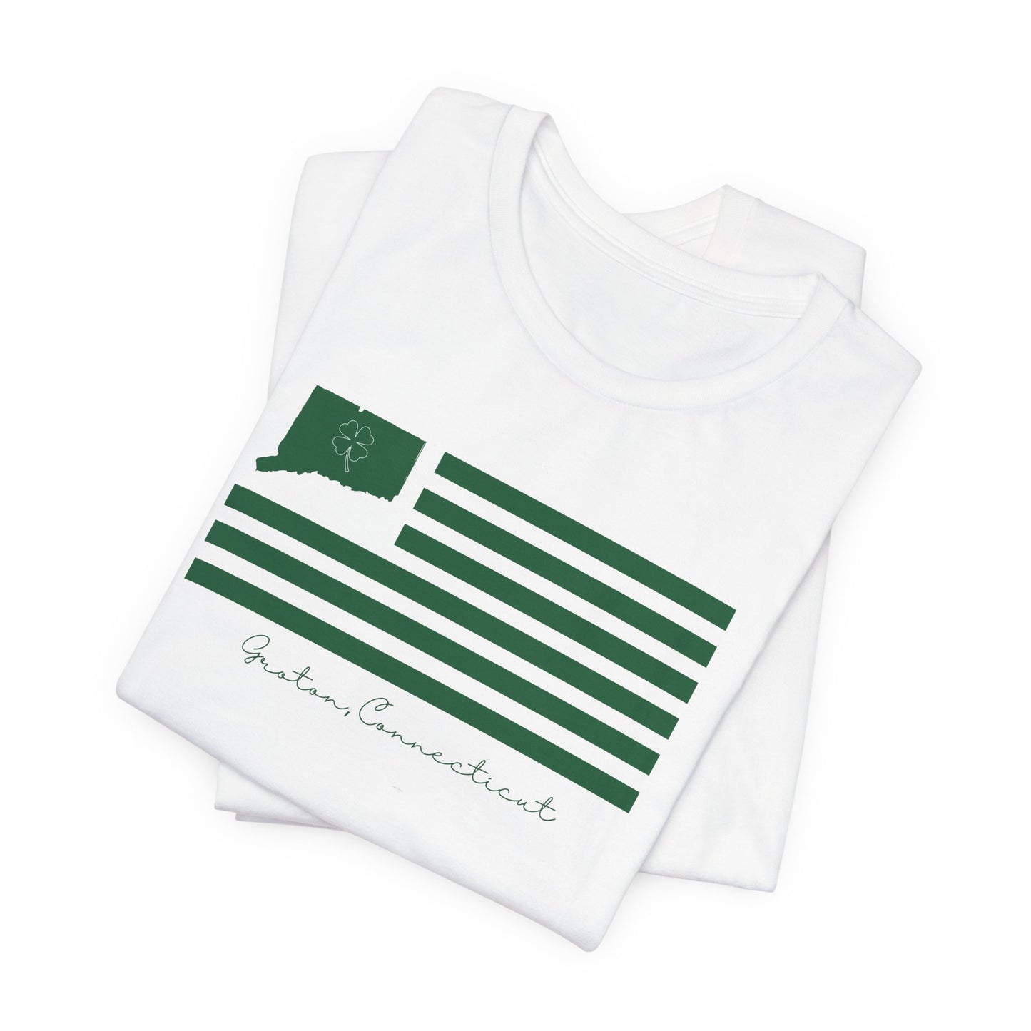 Groton Connecticut St Patrick’s Day Flag Unisex Jersey Short Sleeve T-Shirt