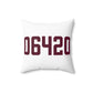 06420 Salem Connecticut Zip Code Spun Polyester Square Pillow