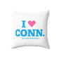 I Heart CONN. Spun Polyester Square Pillow
