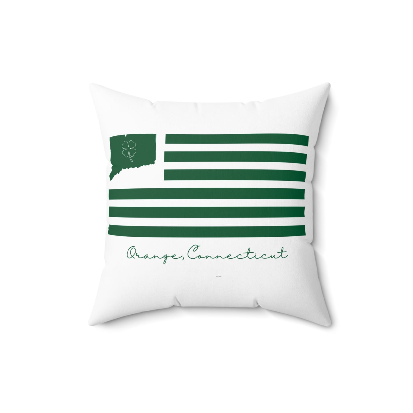 Orange Connecticut St. Patrick’s Day Flag Spun Polyester Square Pillow