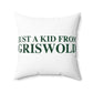 Just a kid from Griswold Spun Polyester Square Pillow