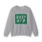 Vintage Exit 47 Merritt Parkway Sign Unisex Heavy Blend™ Crewneck Sweatshirt