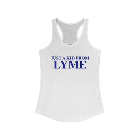 Just a kid from Lyme Women's Ideal Racerback Tank Top