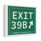 Vintage Exit 39B Merritt Parkway Sign Matte Canvas, Stretched, 1.25"