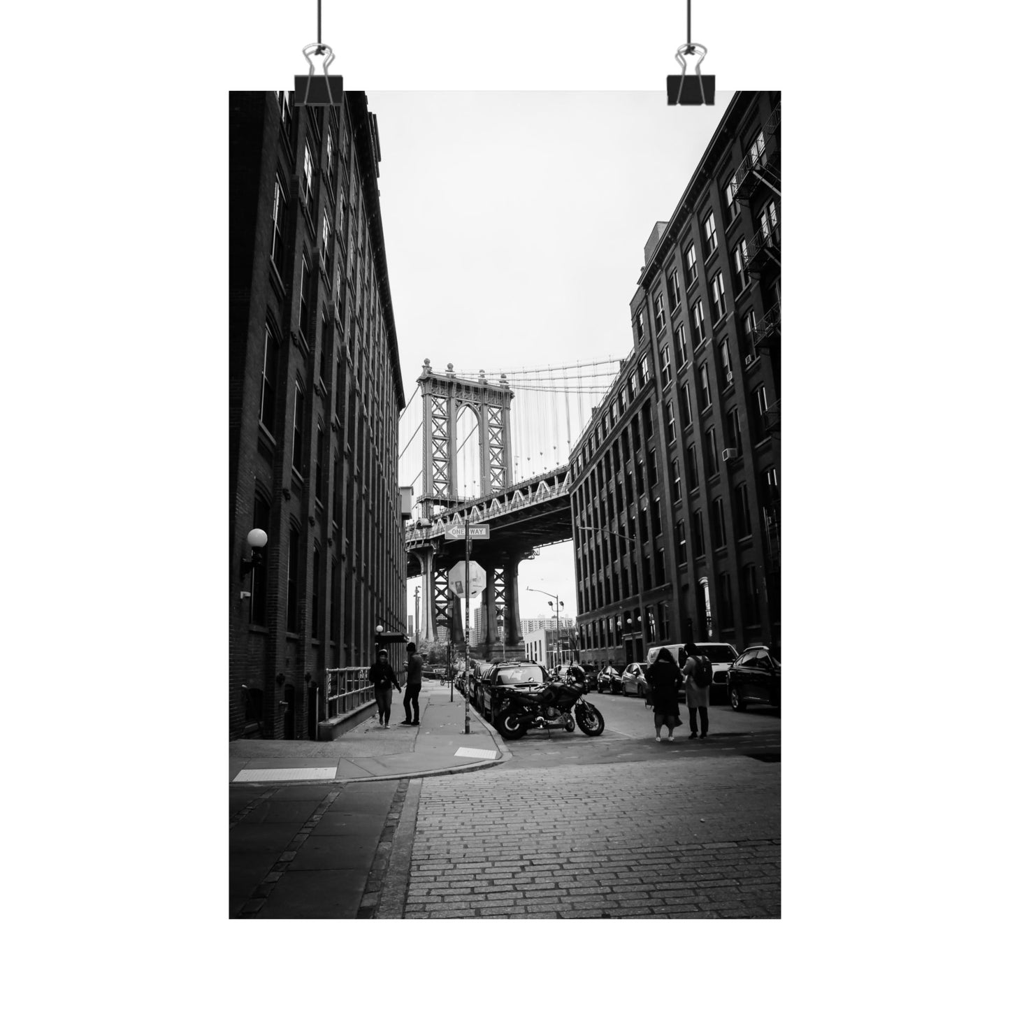 Manhattan Bridge Black and White Matte Vertical Posters
