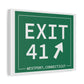 Vintage Exit 41 Merritt Parkway Sign Matte Canvas, Stretched, 1.25"