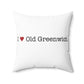 I Heart Old Greenwich. Spun Polyester Square Pillow