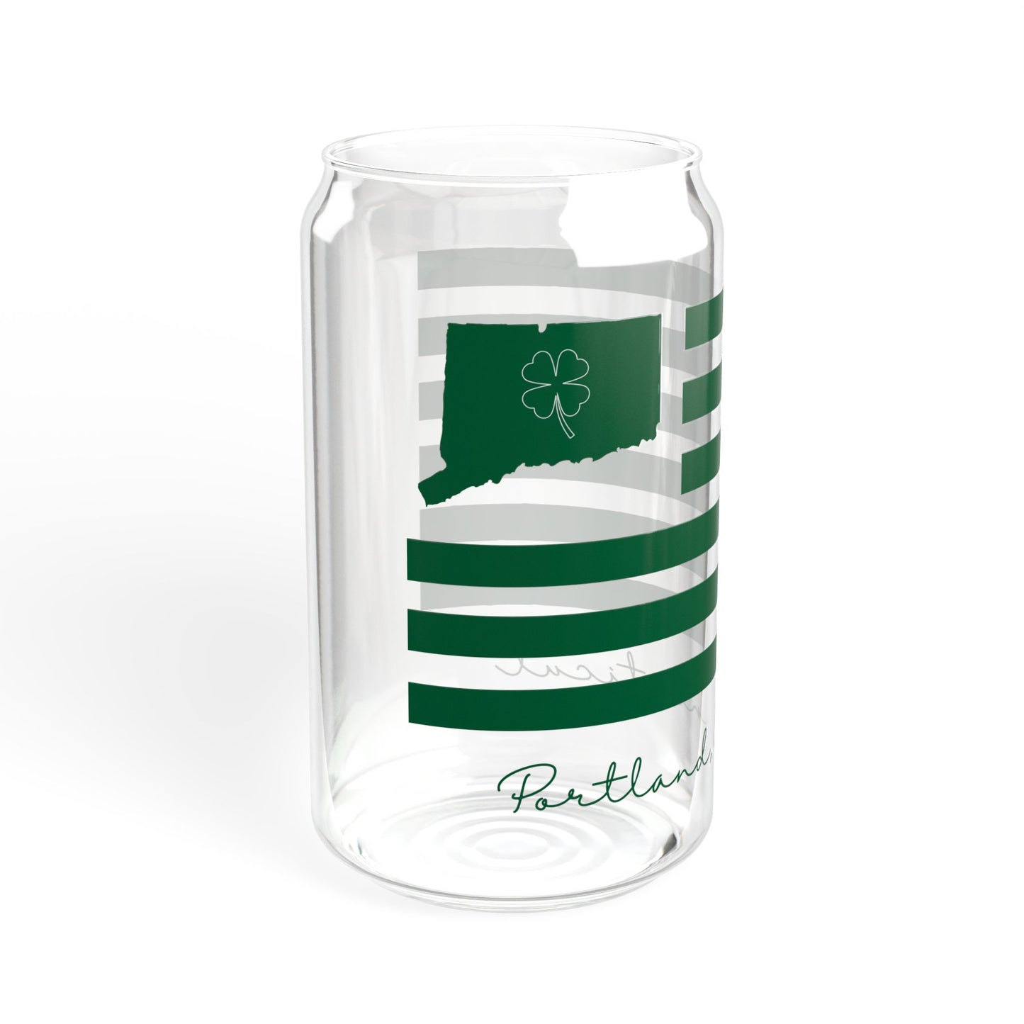 Portland Connecticut St. Patrick’s Day Flag Sipper Glass, 16oz
