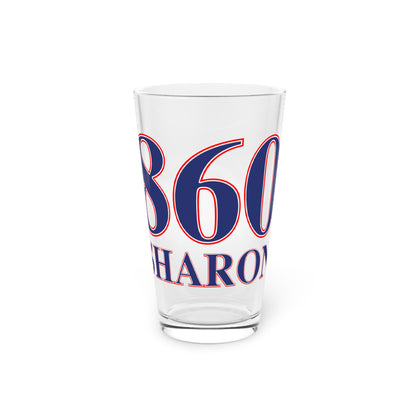 Sharon Red, White & Blue Pint Glass, 16oz