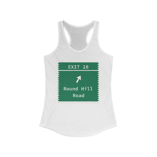Vintage Merritt Parkway Exit 28 Sign Women's Ideal Racerback Tank Top