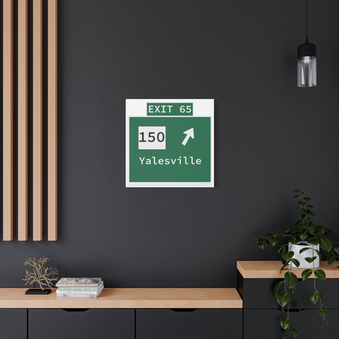 Vintage WCP Exit 65 Sign Matte Canvas, Stretched, 1.25"