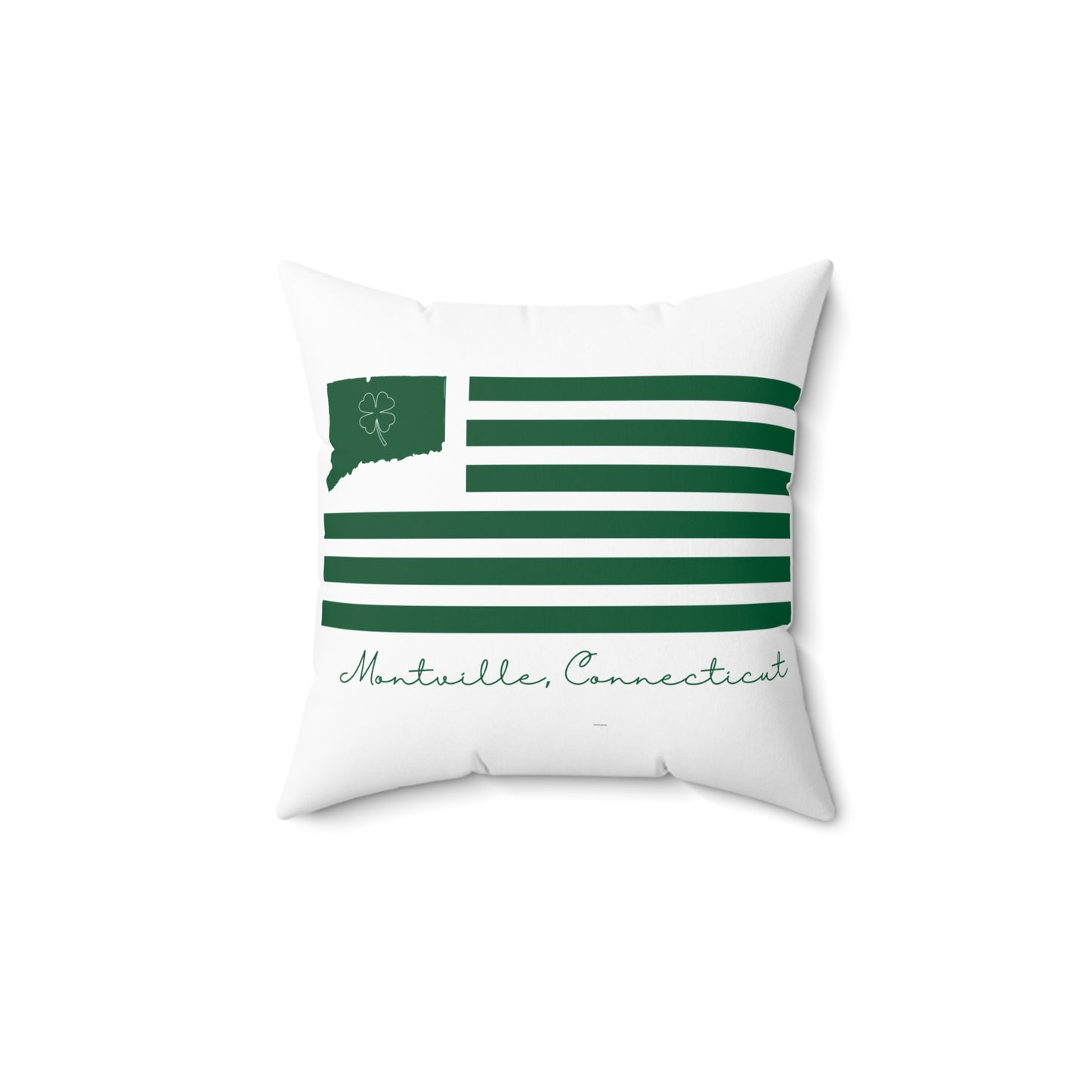 Montville Connecticut St. Patrick’s Day Flag Spun Polyester Square Pillow