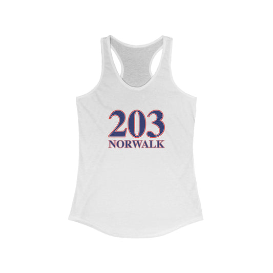 203 Norwalk Red, White & Blue Women's Ideal Racerback Tank Top